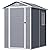 Greesum 6X4FT Resin Outdoor Storage Shed, All Weather Tool Room with Floor, Perfect for Storing Lawn Mowers, Garden Tools, Patio Furniture, Bicycles, Grey