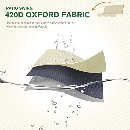 Moutosne Patio Swing Cushion Cover Replacement Waterproof Outdoor Swing Seat Cover 3 Seater Dustproof Protective Covers For 3 Seat Garden Swing Chair Cushions (Only Cover, No Cushion) 59X59X4 Inch #TOP3