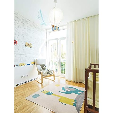 benuta Alfombra Infantil (Jirafa and Elephant, Azul) Cover