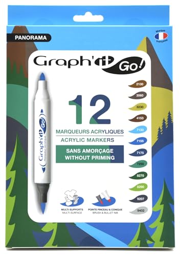 GRAPH'IT GO Set de 12 marqueurs acrylique - Panorama