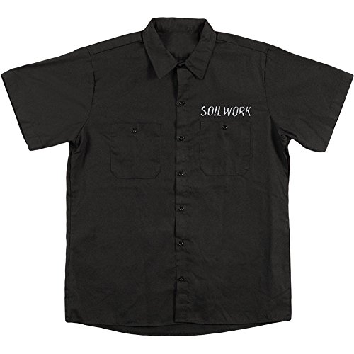 Soilwork Men's Embroidered Logo with Anchor Work Shirt Medium Black