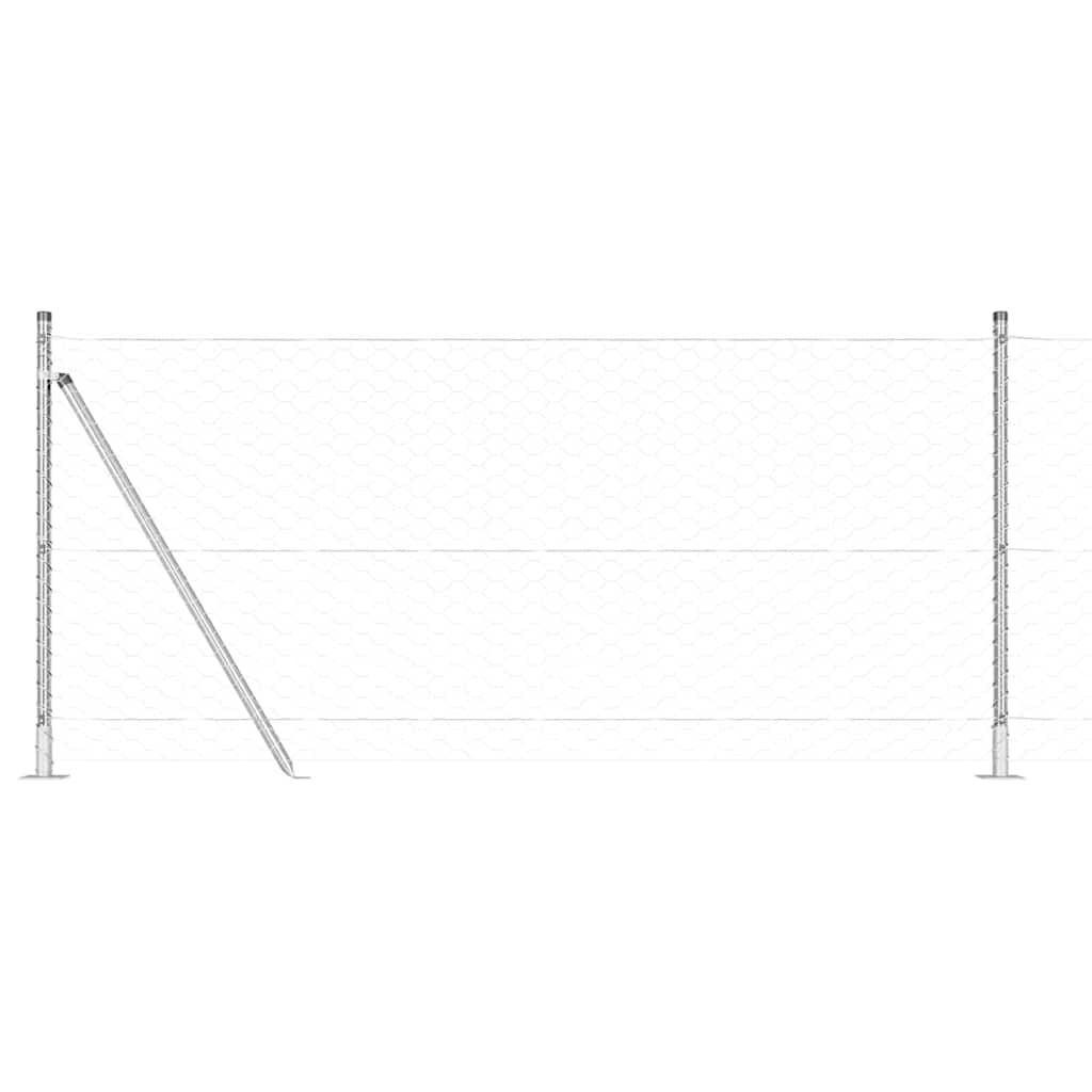 Genérico Poste de Valla Plateado 25 x 1 m (Malla de 50 mm) Acero-3353801