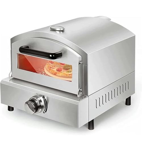 DPLXQPP Countertop Electric/Gas Pizza Oven,Stainless Steel Drawer Oven,360° Uniform Temperature,High Temperature and Corrosion Resistance,Suitable for Home Restaurants,GasPizzaOven