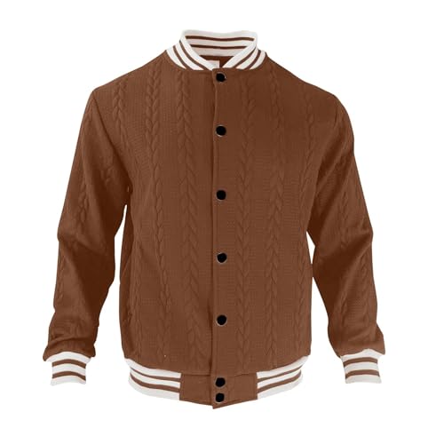 Genérico Chaqueta De Hombre Chaqueta Entretiempo Hombre Larga Trekking Chaquetas Snowboard Impermeable Casual Nieve Softshell Beisbol Ropa 2#café 3XL
