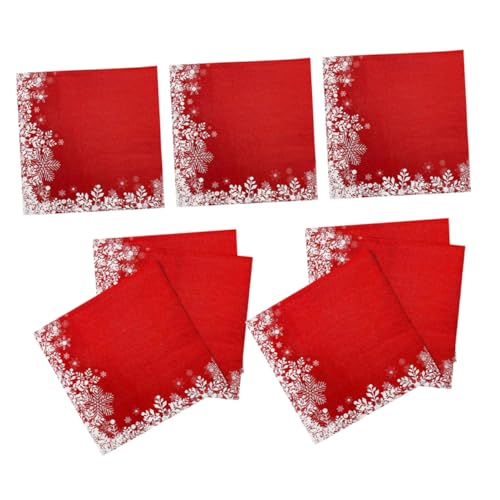 EXHUMKY 20 Hojas servilletas navideñas servilletas de de nieve dorado servilleta de papel de de nieve Decoración festiva para celebraciones navideñas estera feliz tejido delicado