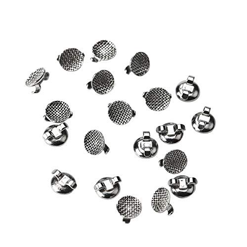 Miniatura 5 de Paquete de 10 soportes de ortodoncia dental sino, botones linguales, ojales de alas dobles, 10 unidades (alas dobles (redonda))