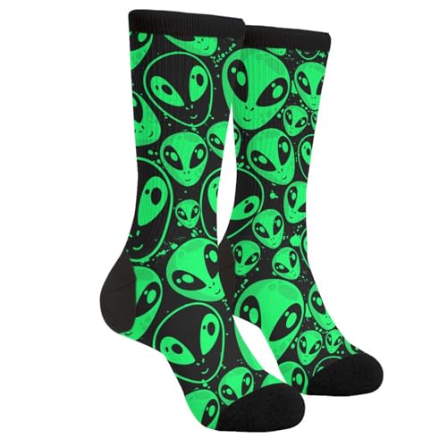 JIEKENMO Alien Novelty Casual Funny Dress Socks for Men And Women