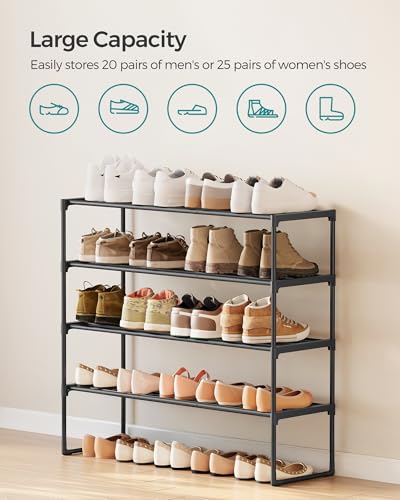 Image of SONGMICS Shoe Rack, 4-Tier Shoe Organizer, Metal Storage Shelf