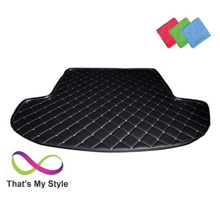 That's My Style 7D Custom Fitted CAR Boot/Trunk/Dicky MAT (with 3PC Micro Fibre Cloth) for Maruti Suzuki Wagon R 2019 Onwards Floor Mat Custom Fitted with Luxury Anti Tear