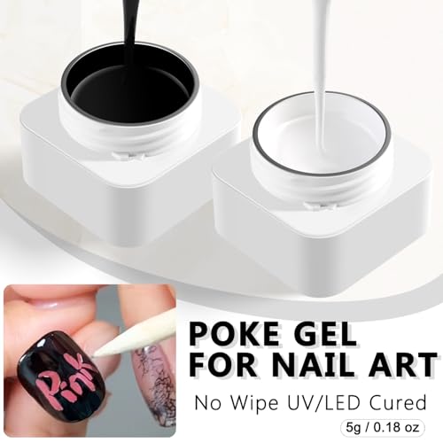 Kit de Gel para Uñas Poke Negro y Blanco con Base Profesional miniatura 2