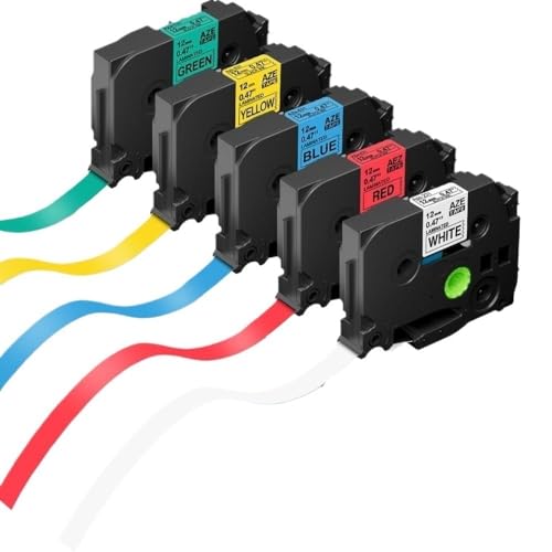 5pbNTZE-231 12mmxe[vxv^[PTD200 PTP710BT PTP900 PT2310 PT2610 PTPEXECUTE Wѓl̃fƌ݊(5pack mixed colors)