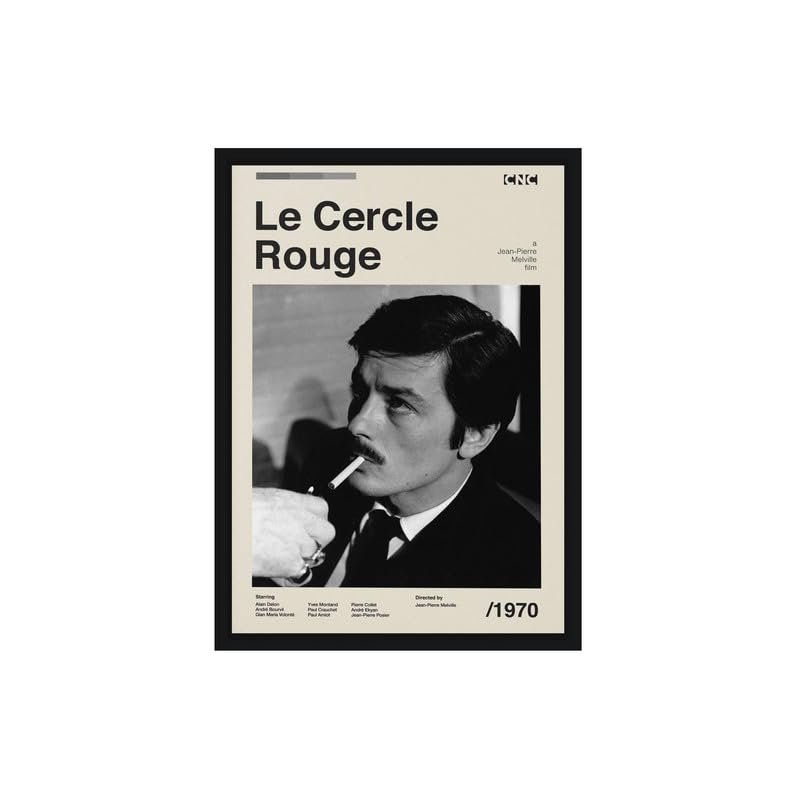 Image of BLINKART Le Cercle Rouge Movie Poster Frame 8x12 Inch | Premium 300 GSM Paper Wall Print | Mid Century Vintage Film Artwork for Home, Bedroom, Living Room, Office | Framed Photo Decor
