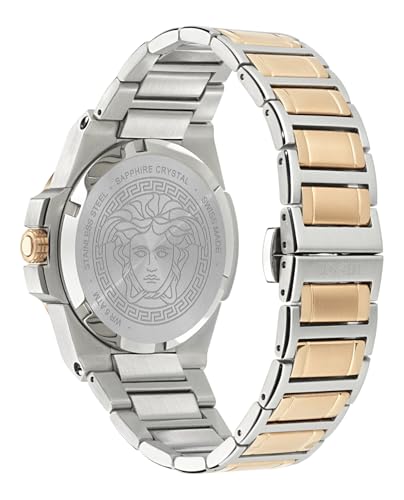 Versace Hera Collection Luxury Womens Watch Timepieces with a Two Tone Bracelet and Case Featuring a Silver Dial3