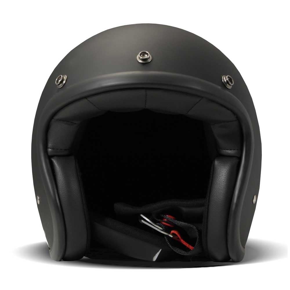 DMD Casco de moto retro mate negro abierto ECE22.06