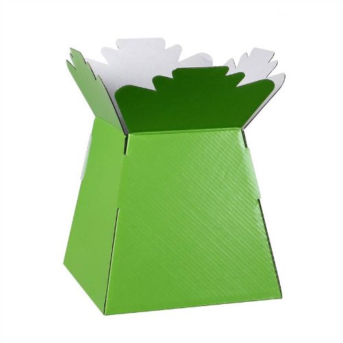 Hand-Tied Vase Florist Bouquet Boxes | Aqua Presentation & Transporter Boxes | Pack of 30 | Durable Flower & Plant Packaging | Glossy Lime Green