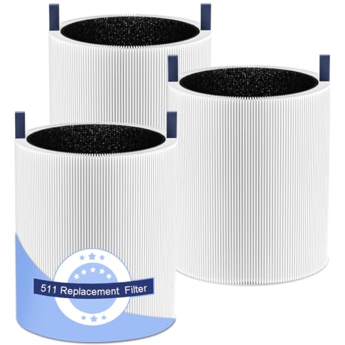 Image of 3 Pack 511 Replacement Filter Compatible with Blueair Blue Pure 511 Air Purifier, True HEPA Filter Particle and High-Efficiency Activated Carbon Filter for Home Large Room(Not Fit 511 Auto /511i max)