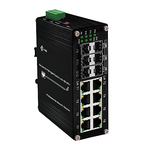 Image of 8 Ports Industrial L2 Managed Ethernet Switch with 4x1G SFP, 2x10G SFP+ Din Rail Fiber Switch Layer 2 Web Management Network Switch Support Ring Network QOS VLAN IGMP