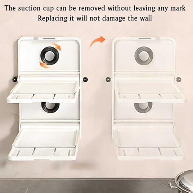 Wall Mounted Food Sorting Tray,Multi Layer Food Tray,Plastic Kitchen Food Prep Trays,for Snack Fruit and Vegea(Black)