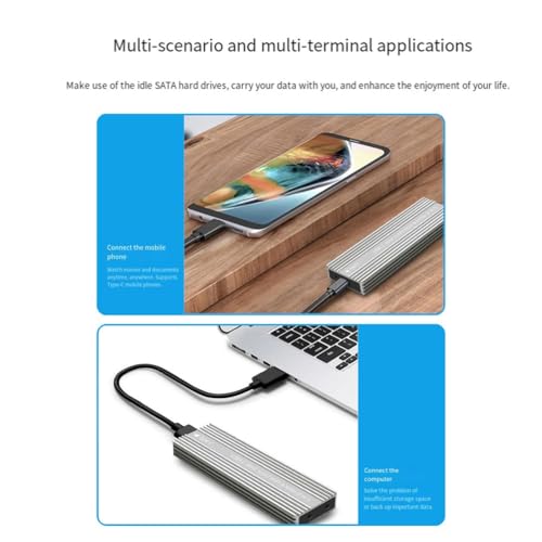 Caja metálica para SSD M.2 con disipador y USB 3.2 Tipo-C miniatura 5