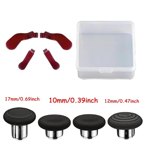 Image of 9 in1 Metal Thumbsticks for Xbox One Elite Series 2 Core Controller, Replacement Paddles for Xbox Elite Series 2 Core with 4 Swap Joystick, 4 Paddles,1 D-Pads(Red)