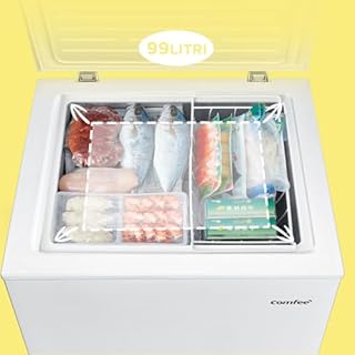 COMFEE' RCC100WH2(E) Congelatore a pozzetto, 99 Litri, Libera installazione, Silenzioso 38 dB, Sistema di raffreddamento D+, Controllo digitale, Adatto a vari scenari, Bianco