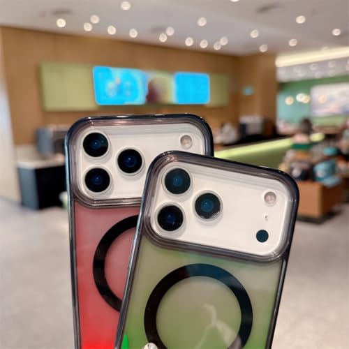 Coque magnétique iPhone 13 Pro sable mouvant lumineuse légère verte - 4