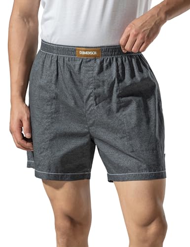 Image of DAMENSCH Regular Fit Solid 100% Soft & Durable Cotton Boxer Shorts Dual Pockets Anti-Bacterial Moisture Wicking Microfibre Waistband Ultra-Light Boxers for Men