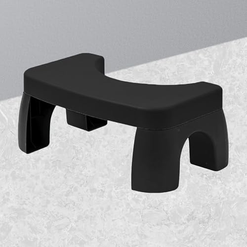 Xixian Banqueta de Cócoras para Pés de Vaso Sanitário para Melhor Postura e Resistência Ao Deslizamento - Banqueta Penico PP (Preto)