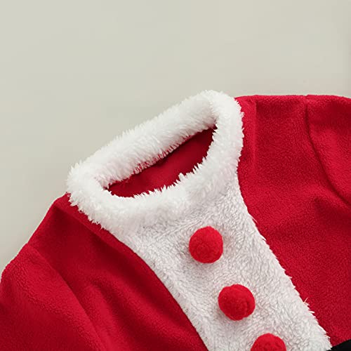 Baby Meisjes Kerst Fancy Dress Kostuums, Baby Jongens Pluche Kerstman Xmas Party Aangepaste Set, 1-5 Jaar, Rood, 12-18 Maanden - Afbeelding 5