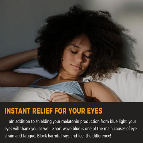 Image of Clip-on Blue Blocking Eye Wear Glasses | Anti-Fatigue & Eyestrain Relief for Men and Women | Amber Nighttime