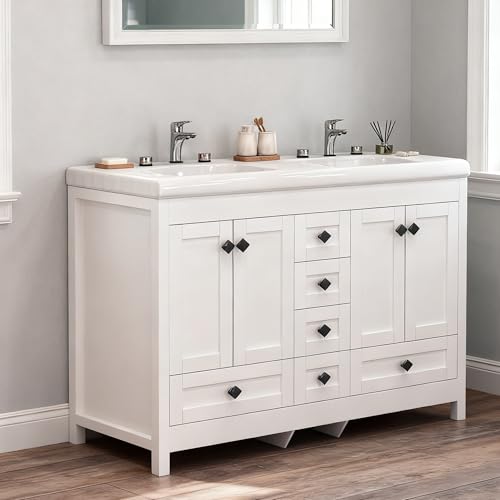 Buildonely 51 inch Bathroom Sink Vanity Combo, Large Freestanding Double
