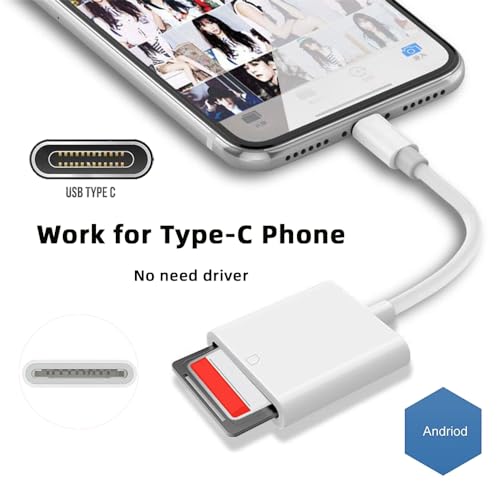 NFHK USB 2.0 Type C USB-C to Standard SD SDXC SDHC Card Reader Adapter Compatible with MacBook Laptop Tablet Phone - Image 4