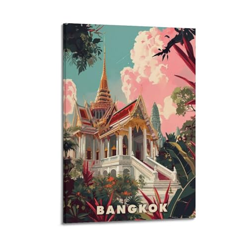 Poster de voyage Bangkok Thaïlande pour salon exotique moderne