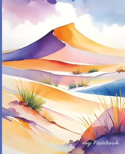 Watercolor Desert Mountain Notebook: Sunset Dunes Journal | 100 College Ruled Pages