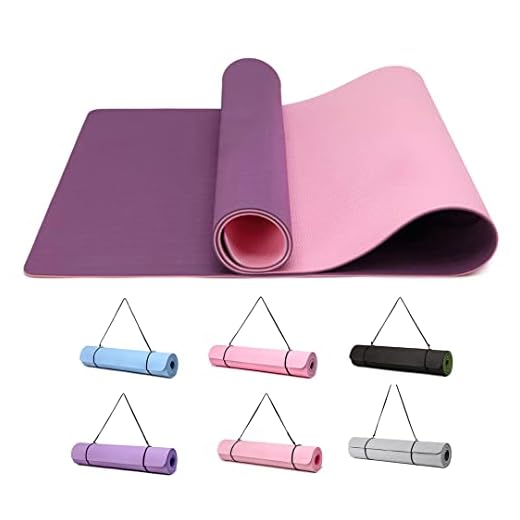 Good Nite Esterilla de Gimnasia Para Yoga, Esterilla de Fitness, Antideslizante, Esterilla de Entrenamiento, Estera Para Pilates, Con Correa de Transporte, 183 * 61 * 0,6 Cm (PúRpura/Rosa)