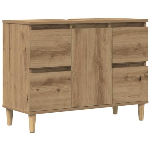 vidaXL Waschbeckenunterschrank Artisan-Eiche 80x33x60 cm Holzwerkstoff,...
