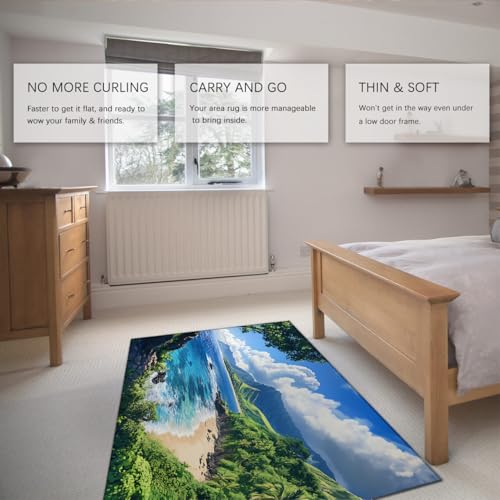 Tapis poil ras antidérapant pour salon facile à nettoyer