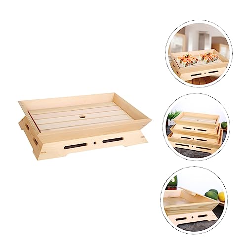 Bandeja doble cara estilo japonés para sushi de plástico beige miniatura 6