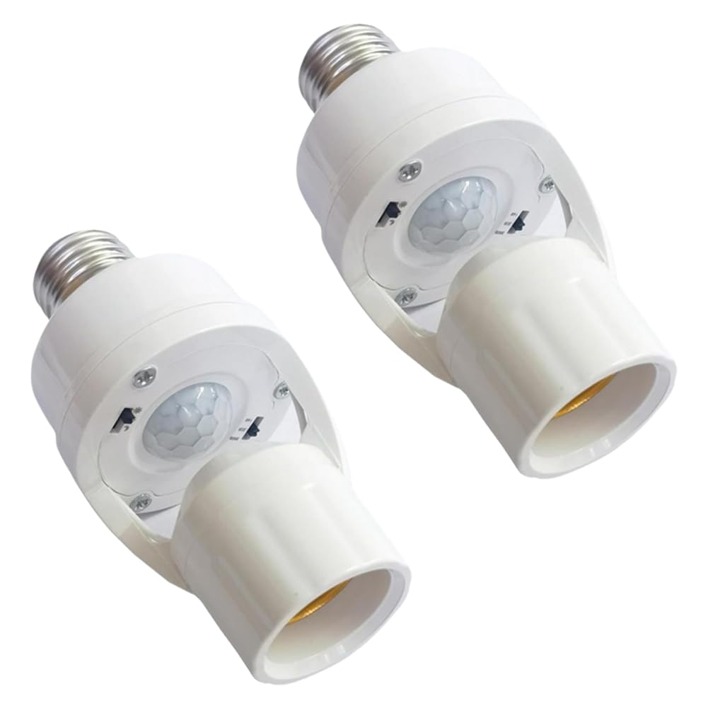Littimoon Smart E27 PIR Motion Sensor Light Bulb Socket Adapter with Auto On/Off Function, Radar Induction, and Adjustable Infrared Detection