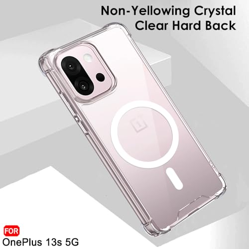 Image of TheGiftKart Shockproof Ultra-Hybrid Back Cover Case for OnePlus 13s 5G | 360 Protection | Crystal Clear Hard Back Cover Case for OnePlus 13s 5G (PC & TPU, MagSafe Compatible, Transparent Bumper)