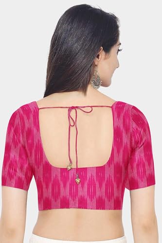 Image of Cotton Pochampally ikat unstitched blouse, Kurthi, long frock fabric material for women (1 meter, 2 meters & 3 meters)