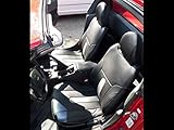Iggee Artificial Leather Custom Made Original fit Front seat Covers Designed for Honda Del Sol (Black/Grey)
