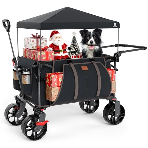 EVER ADVANCED XXL Bollerwagen faltbar 225L bis 150kg mit Bremse Dach...