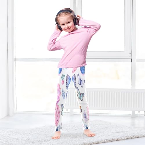 Bolaz Toddler Girls Leggings Printed Yoga Pants Leggings Pink Cactus Butterflies for Kids4