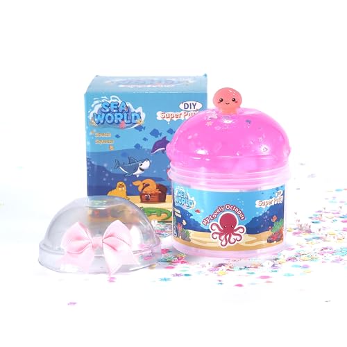 Octopus Ocean Slime Kit with Ice Cream Tub - 8 Oz Pink...