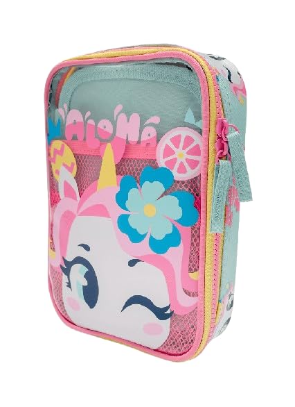 PUKET - Estojo Puket Grande Infantil Uni Aloha Verde Agua