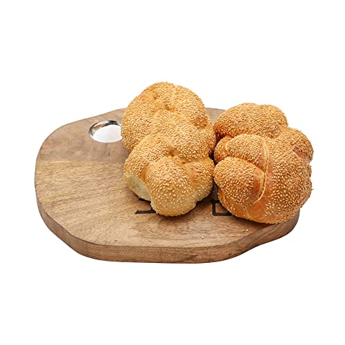 Yair Emanuel Oval Challah Board Wood With Salt Dish #TOP1