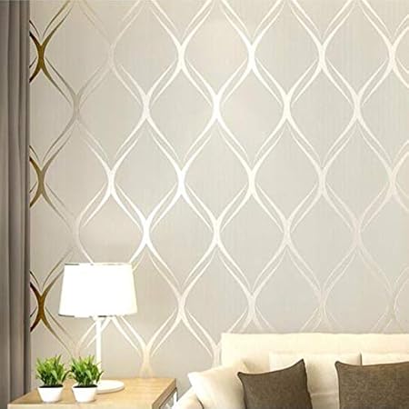 Ovoin Premium Textured Wallpaper Beige Modern Pattern 0 53 10 Metres 57 Sq Ft Amazon In Home Improvement