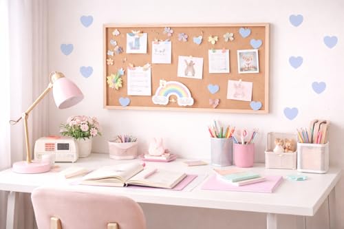 Image of Pastel Color Heart Sticker for Scrapbook or for Wall Decoration, Nursery Decor, Home Decor (Purple)