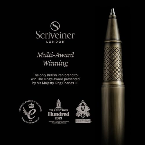 Image of Scriveiner Bronze Rollerball Pen - Stunning Luxury Pen, Schmidt Ink Refill, Best Roller Ball Gift Set for Men & Women, Professional, Executive Office, Nice Pens